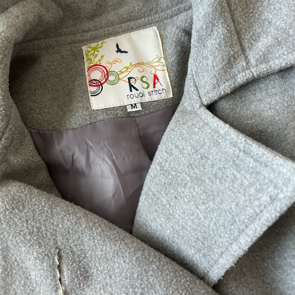 Gray Textured Trench Coat with Silky Lining